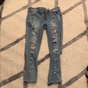 ripped light washed jeans